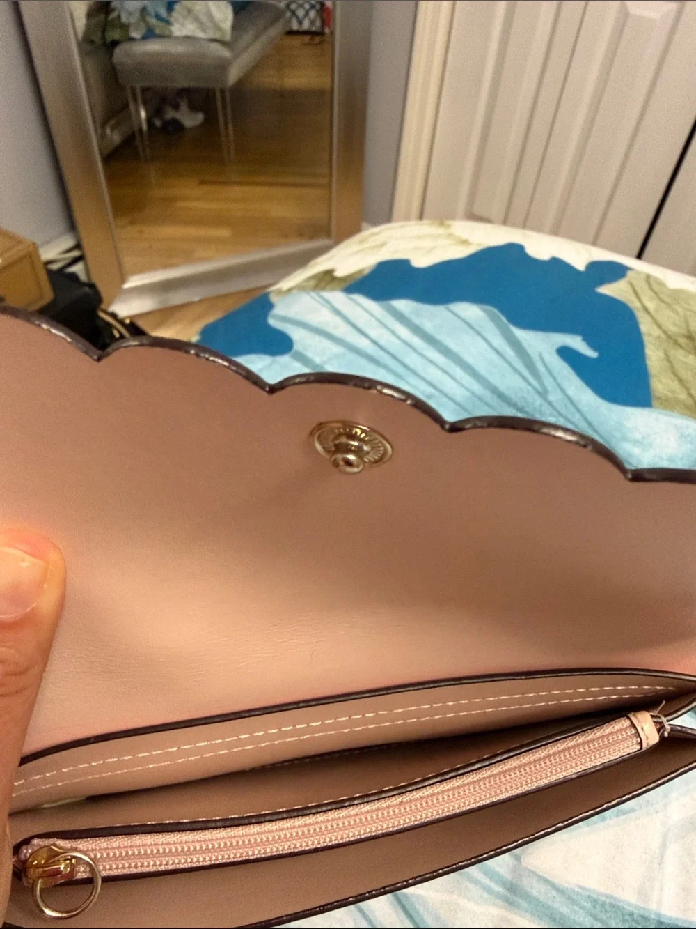 kate spade Pink Scallop-Edge Envelope Clutch